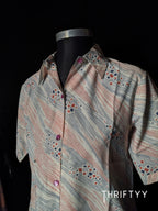 Vintage Abstract Waves Short-Sleeve Button-Down