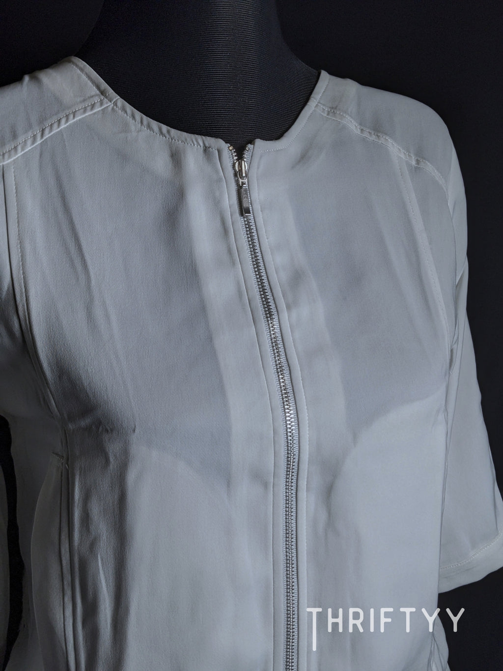 Lace-Back Zippered Jacket Shirt