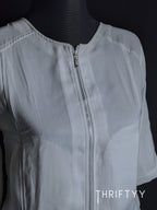 Lace-Back Zippered Jacket Shirt