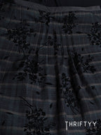 Plaid Floral-Flock A-Line Skirt