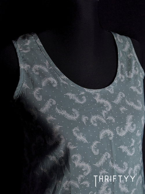 Botanical Print A-Line Tank Top