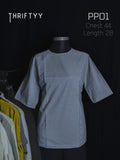 Fine Pinstripe Drop-Shoulder Top