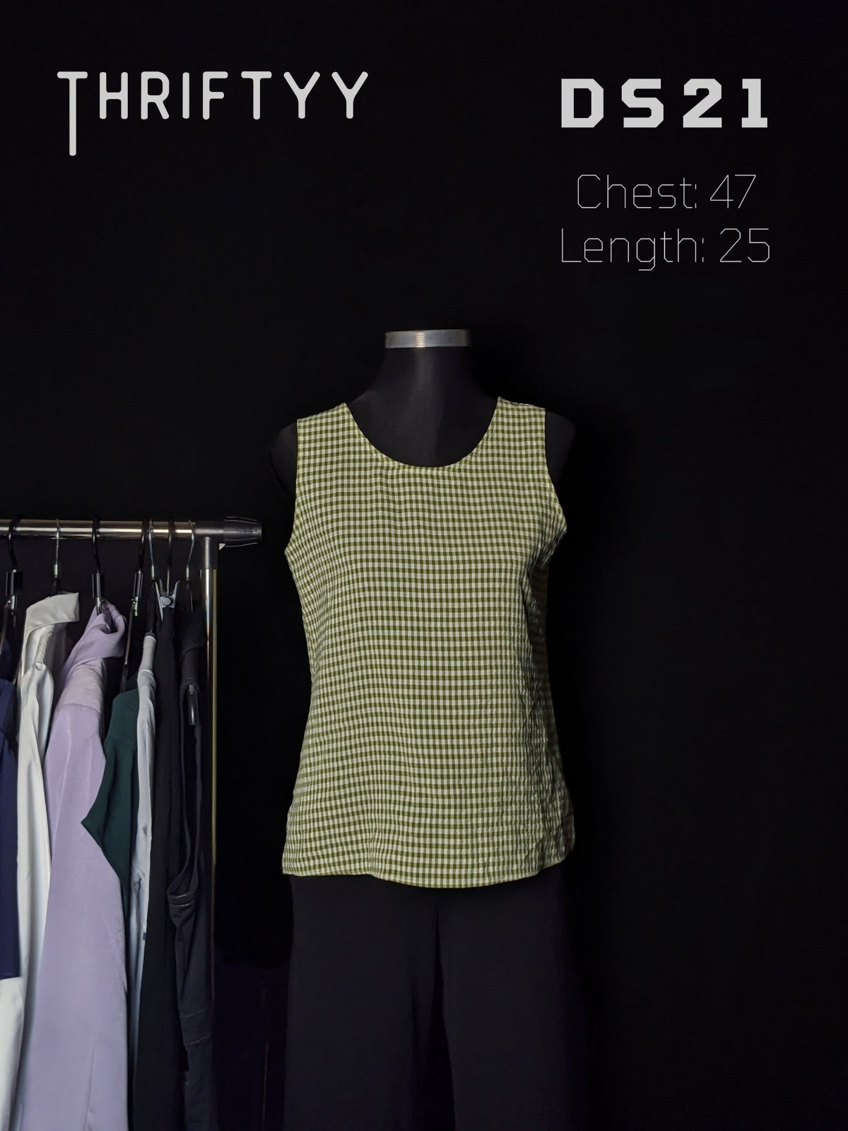Gingham Seersucker Tank Top