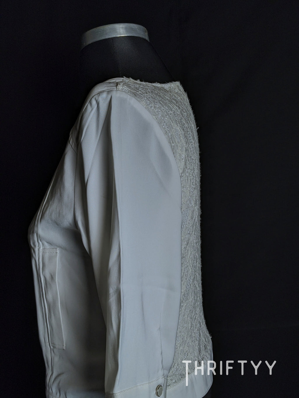 Lace-Back Zippered Jacket Shirt
