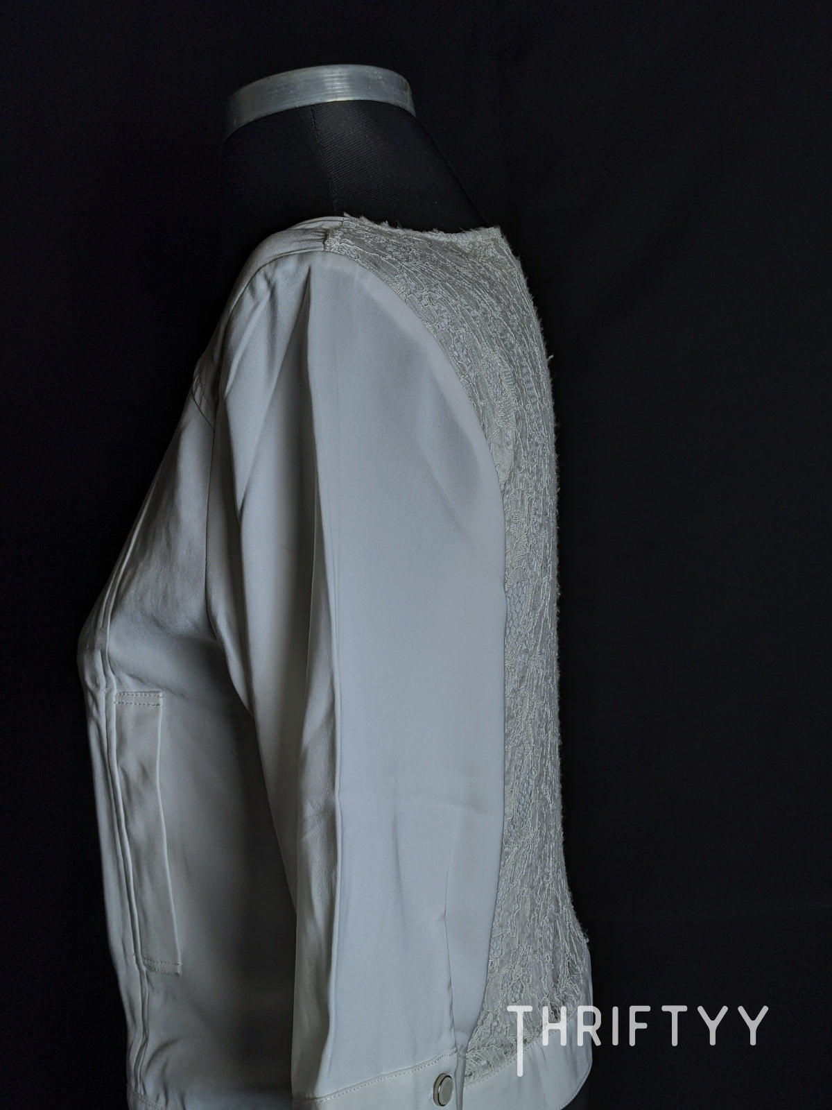Lace-Back Zippered Jacket Shirt