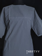 Fine Pinstripe Drop-Shoulder Top