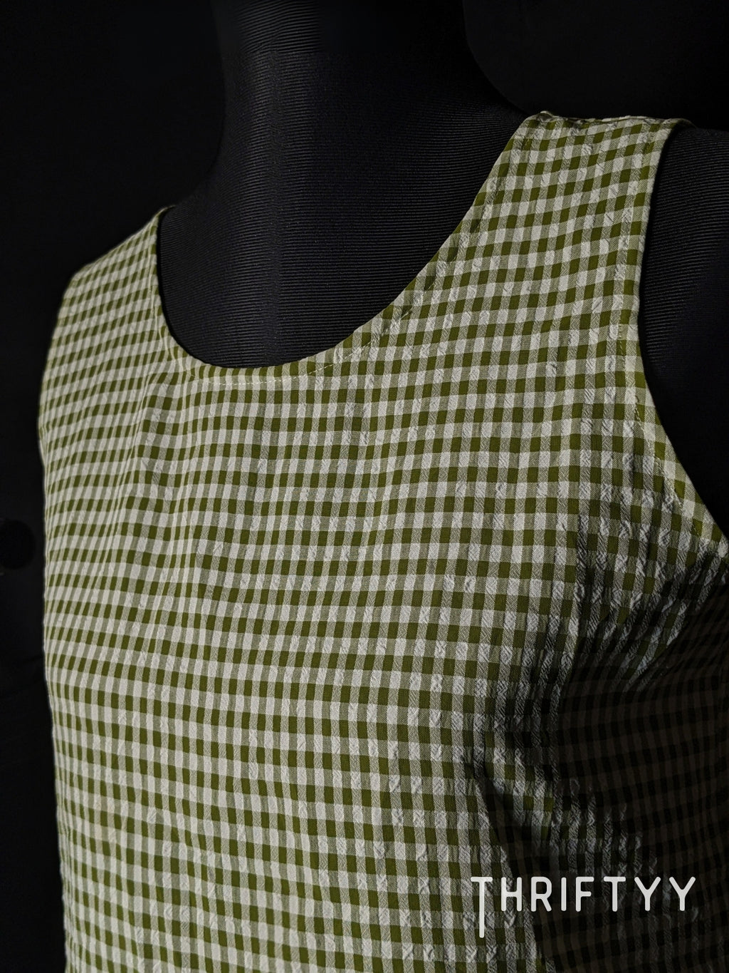 Gingham Seersucker Tank Top