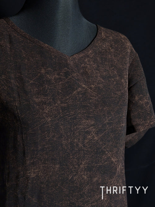 Acid-Wash V-Neck Tee