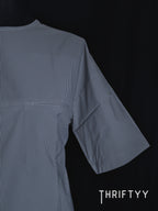 Fine Pinstripe Drop-Shoulder Top