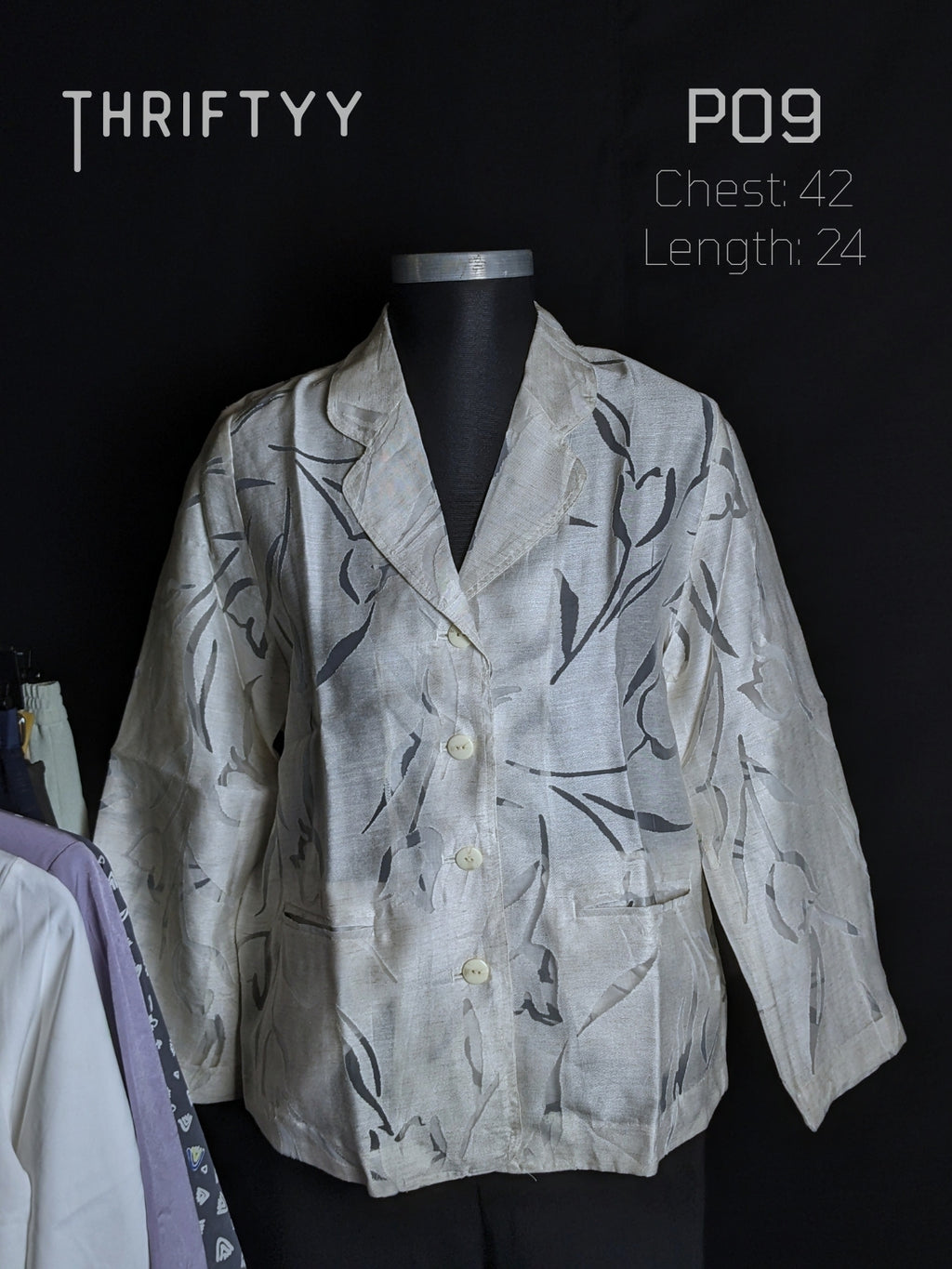 Burnout Floral Jacquard Jacket Shirt