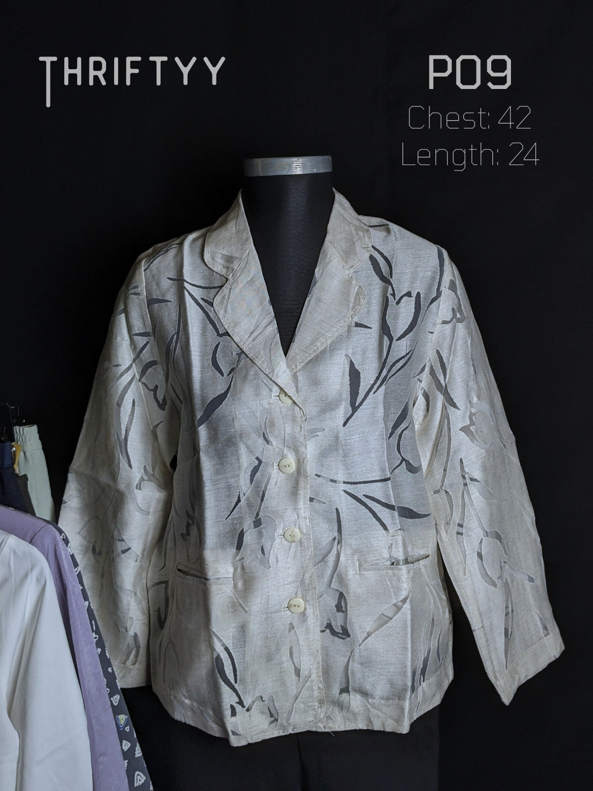 Burnout Floral Jacquard Jacket Shirt