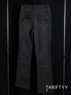 Embellished Bootcut Washed Denim Jeans