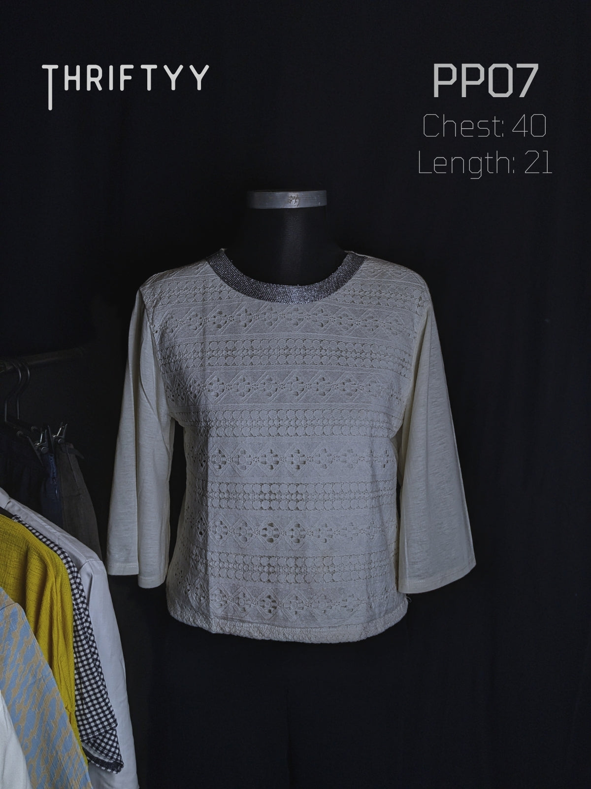 Intricate Lace-Front Knit Top
