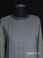 Intricate Lace-Front Knit Top