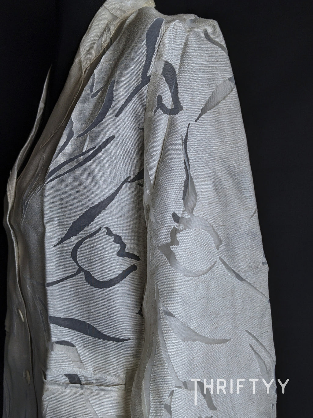 Burnout Floral Jacquard Jacket Shirt