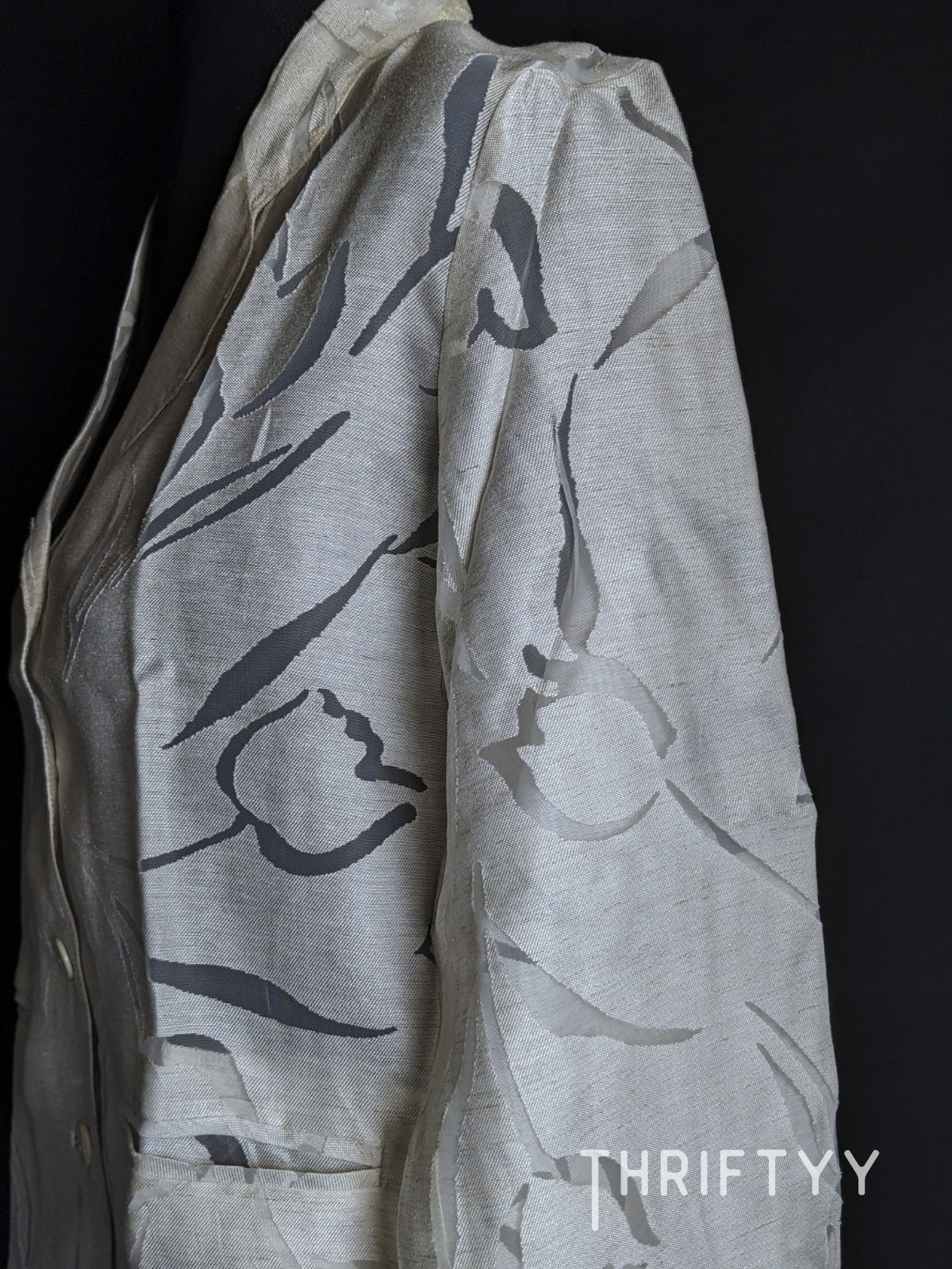 Burnout Floral Jacquard Jacket Shirt