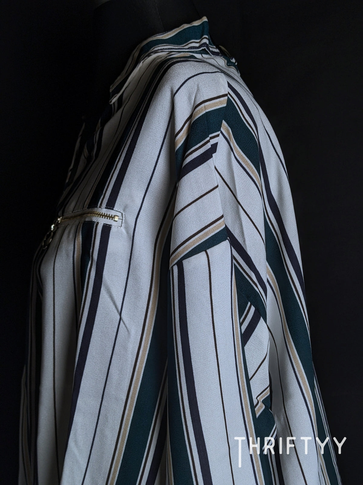 Multi-Stripe Dolman-Sleeve Top