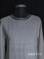 Intricate Lace-Front Knit Top