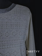 Intricate Lace-Front Knit Top