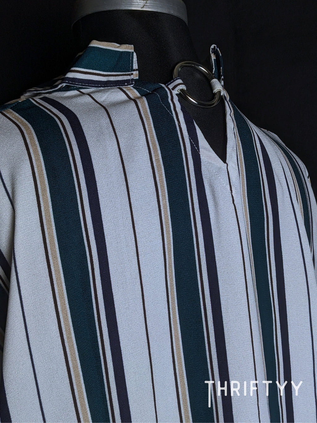 Multi-Stripe Dolman-Sleeve Top