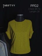 Textured Mustard Dolman-Sleeve Tee