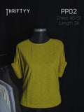 Textured Mustard Dolman-Sleeve Tee