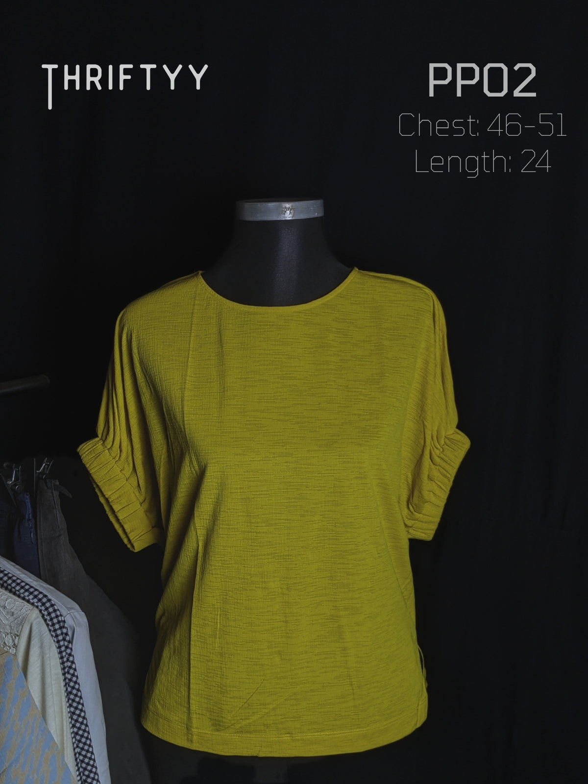 Textured Mustard Dolman-Sleeve Tee