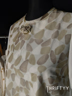 Abstract Pebble Print Sheer-Overlay Tee