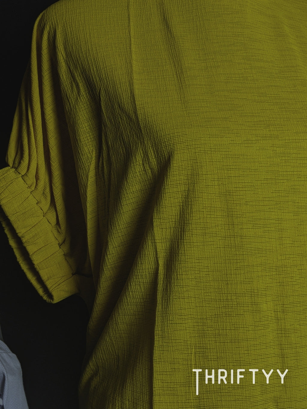Textured Mustard Dolman-Sleeve Tee
