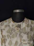 Abstract Pebble Print Sheer-Overlay Tee