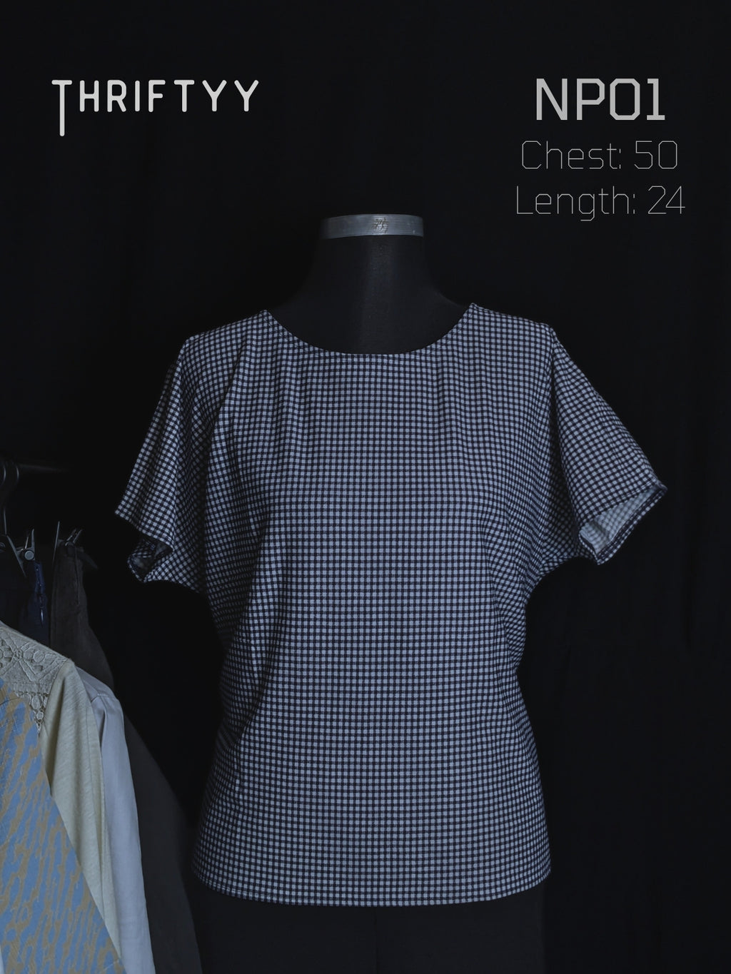 Fine Pinstripe Drop-Shoulder Top
