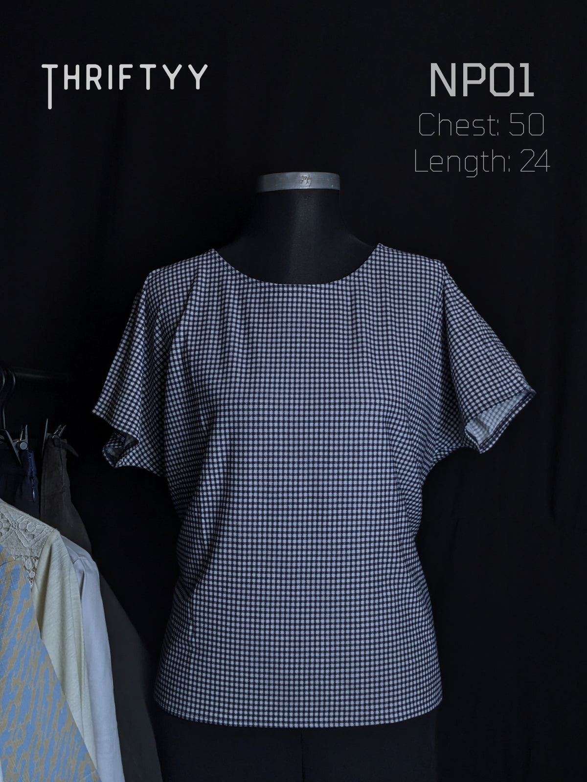 Fine Pinstripe Drop-Shoulder Top