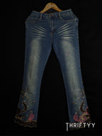 Embroidered Flared Jeans— Cat Whiskers