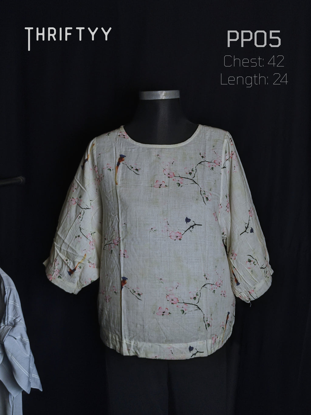 Cherry Blossom & Bird Print Top