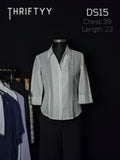 Crinkle-Texture 3/4 Sleeve Shirt