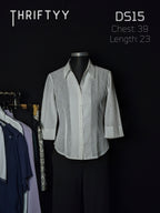 Crinkle-Texture 3/4 Sleeve Shirt