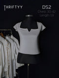 Sweetheart Notch Ribbed Knit Top