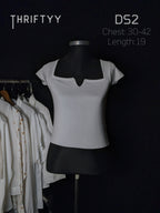 Sweetheart Notch Ribbed Knit Top