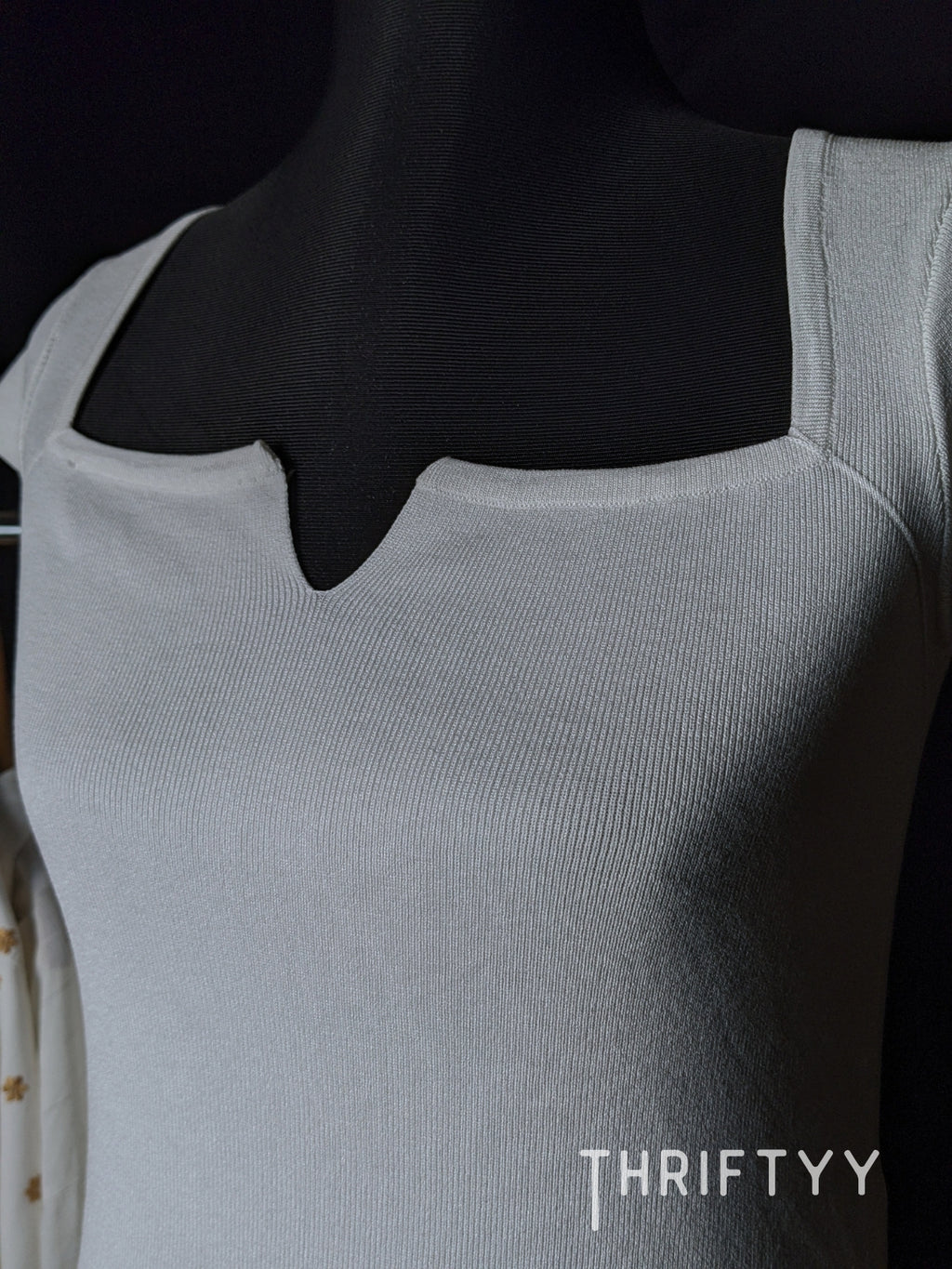 Sweetheart Notch Ribbed Knit Top
