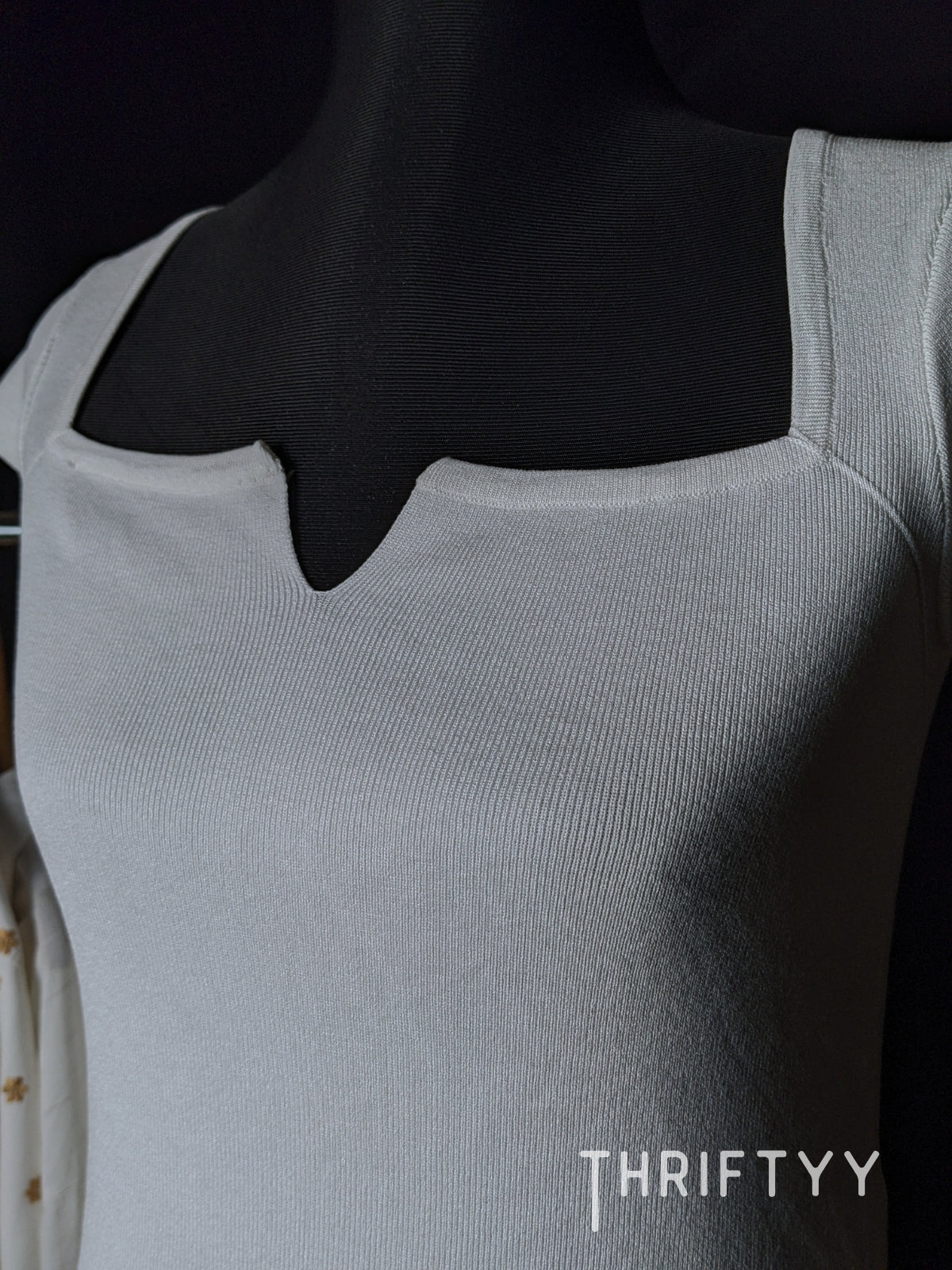 Sweetheart Notch Ribbed Knit Top