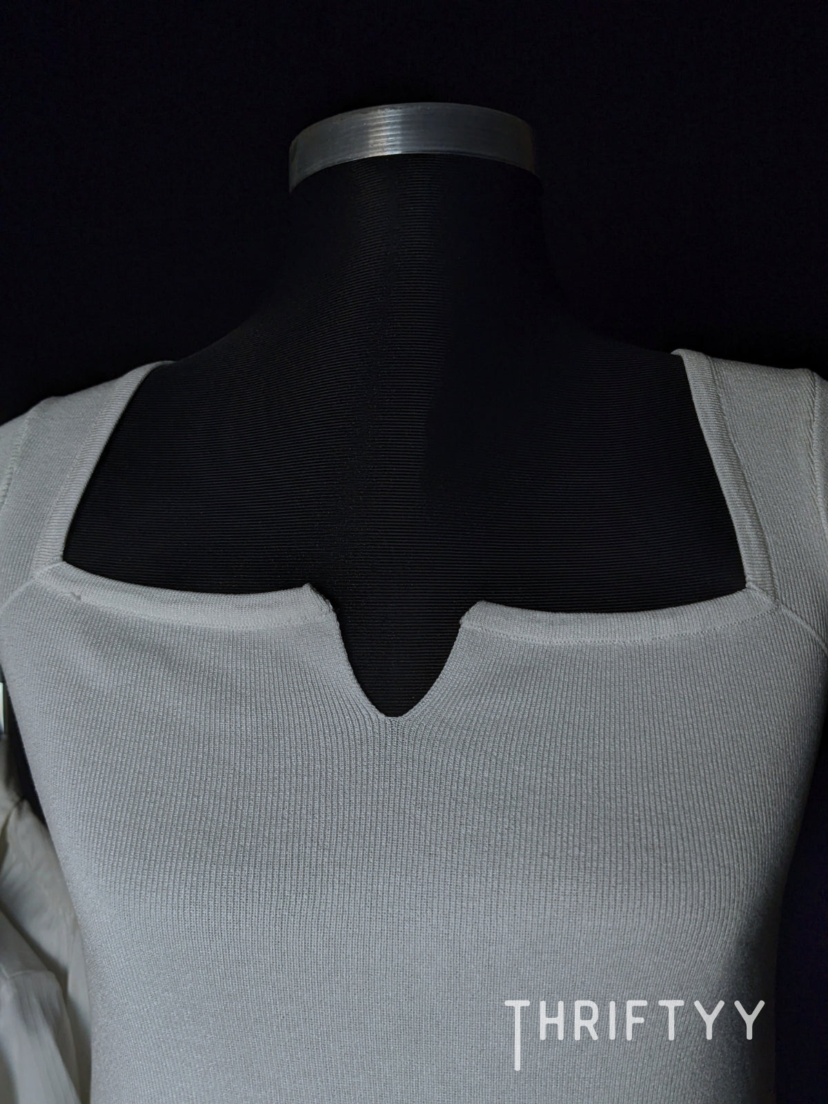 Sweetheart Notch Ribbed Knit Top
