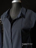 Minimalist Navy Cap-Sleeve Shirt