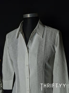 Crinkle-Texture 3/4 Sleeve Shirt