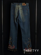 Embroidered Flared Jeans— Cat Whiskers