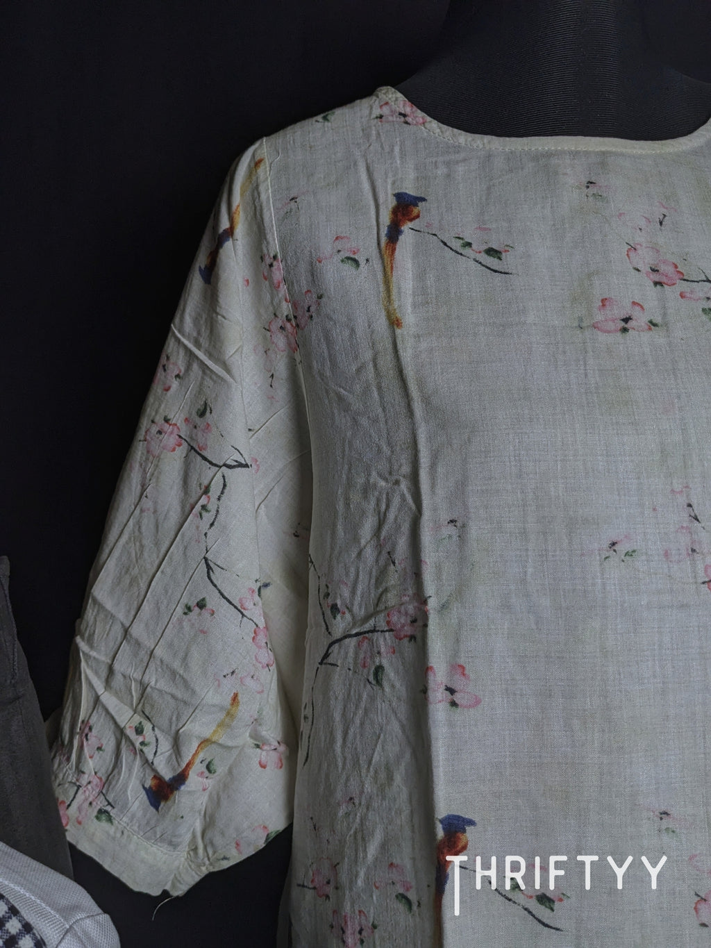 Cherry Blossom & Bird Print Top