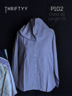 Hooded Fine-Stripe Button-Down