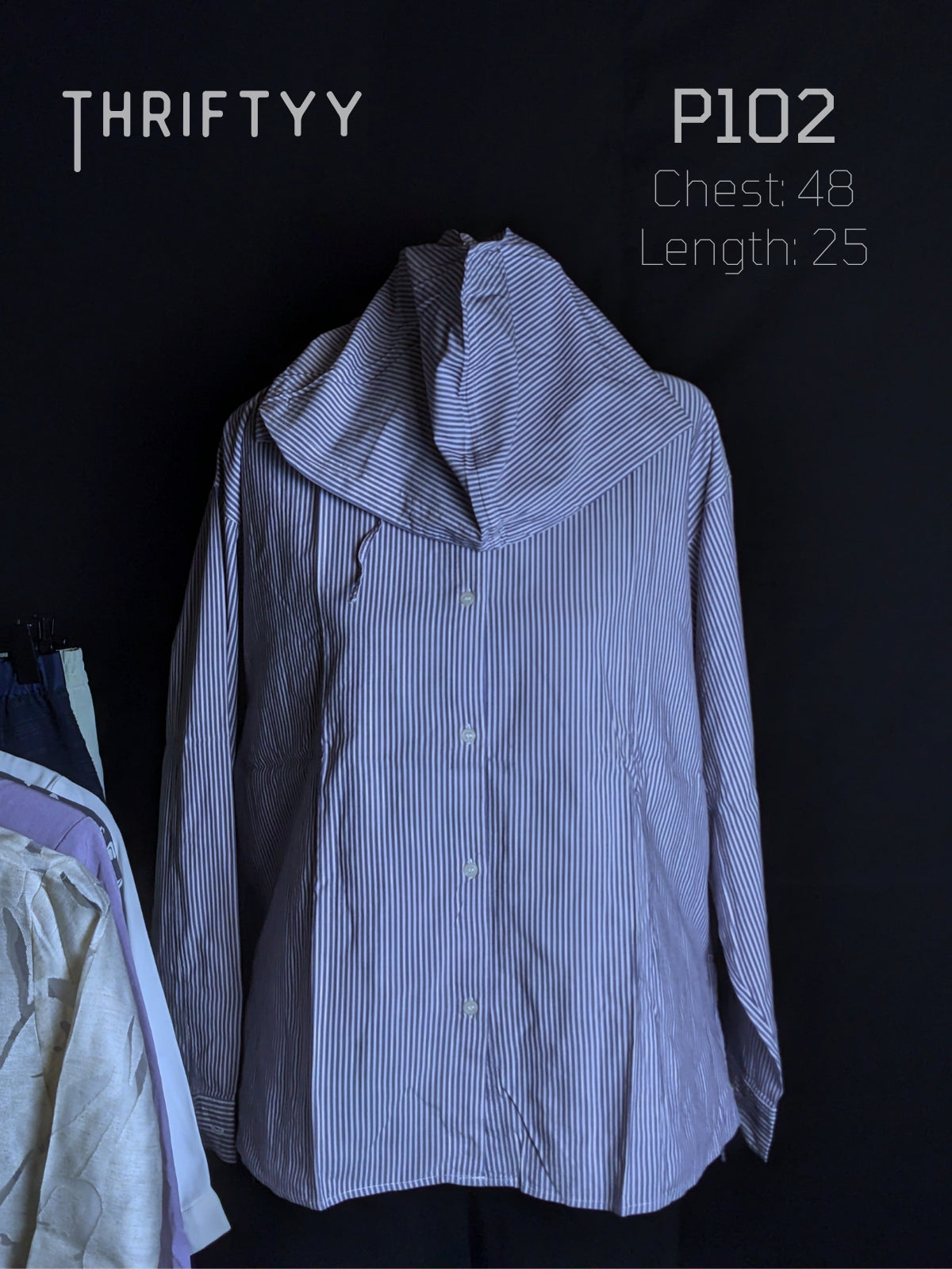 Hooded Fine-Stripe Button-Down