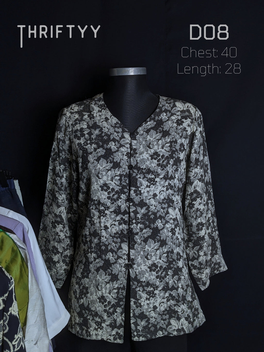 Monochrome Floral Linen-Blend Shirt