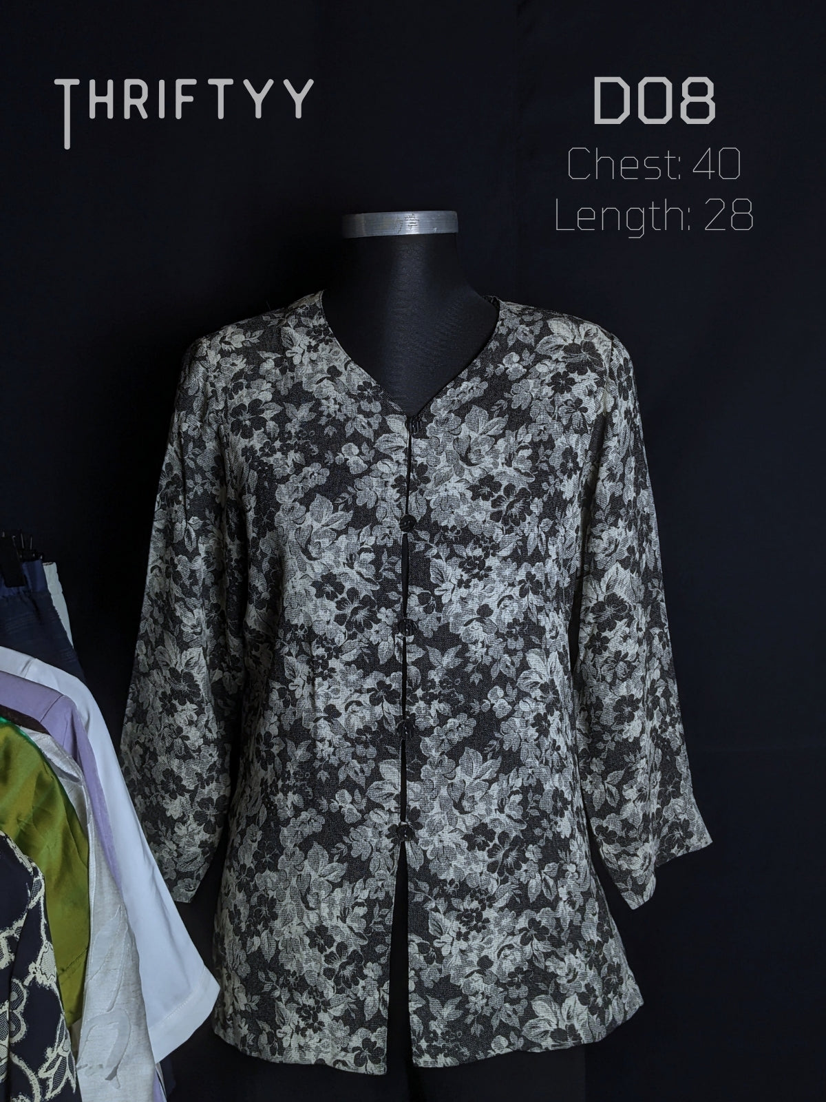 Monochrome Floral Linen-Blend Shirt