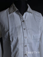 Pin-Tucked Textured Dress Shirt